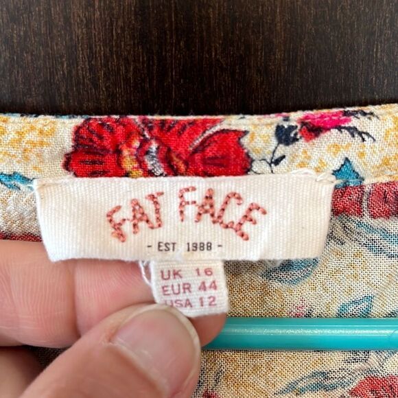 Fat Face Yellow Floral Top Size Large - Picture 3 of 5